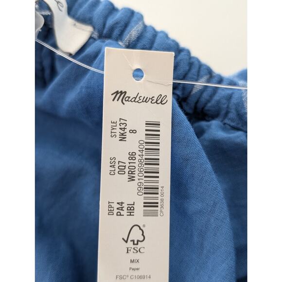 NWT Madewell Embroidered Cicely Tiered Midi Dress in Plaid – Size 8 Lightweight - Picture 7 of 8